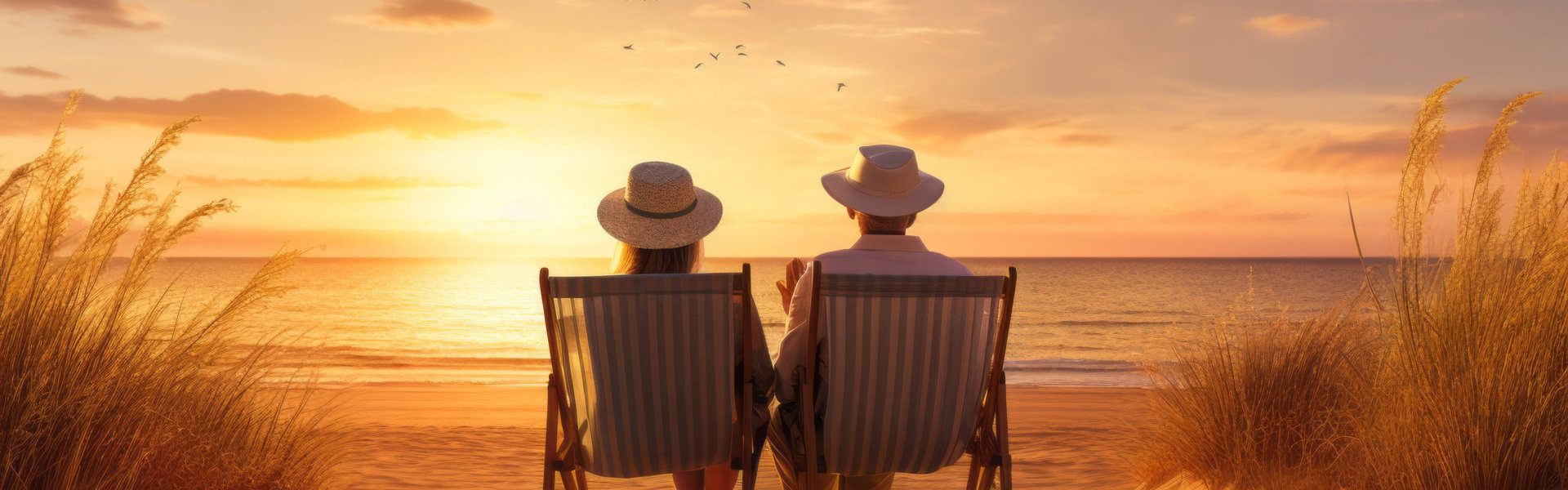 couple with sunset background